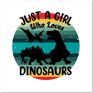 Just a girl who loves Dinosaurs 8 h Posters and Art